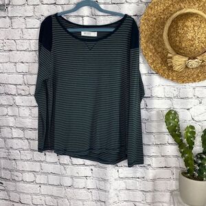 Carve Design Long Sleeve Organic Cotton Blend‎ Stripe Crew Top XL